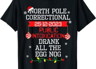 North Pole Correctional Public Intoxication Drank Egg Nog T-Shirt