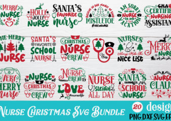 Nurse Charistmas T-shirt Bundle Nurse Charistmas Svg Bundle