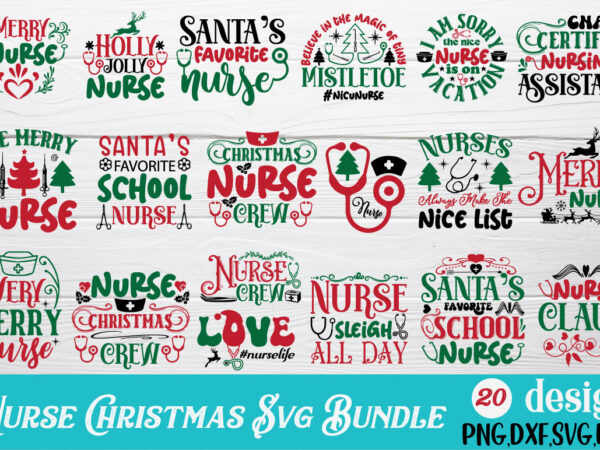Nurse charistmas t-shirt bundle nurse charistmas svg bundle