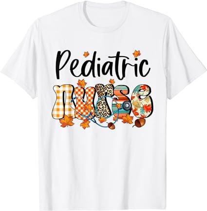 One thankful pediatric nurse fall thanksgiving halloween t-shirt