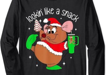 Out Here Looking Like A Snack Funny Mouse Christmas Long Sleeve T-Shirt png file