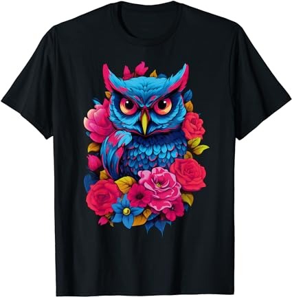 Owl graphic tee for women teens girls t-shirt