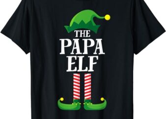 Papa Elf Matching Family Group Christmas Party T-Shirt