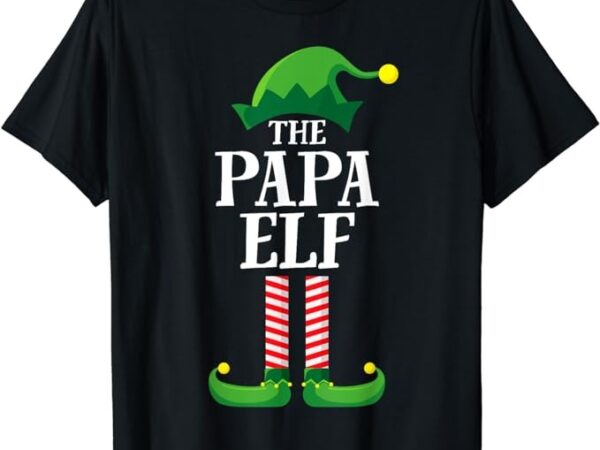 Papa elf matching family group christmas party t-shirt