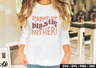 Paper or plastic nether! Retro SVG t shirt illustration