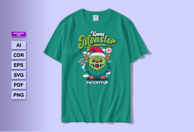 t-shirt vector Xmas Monster Illustration Designs Bundle