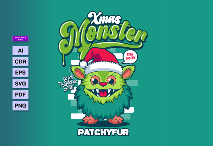 t-shirt vector Xmas Monster Illustration Designs Bundle