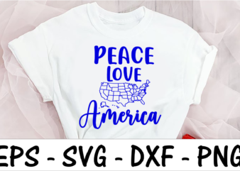 Peace Love America 2 t shirt illustration