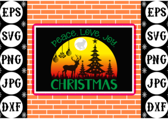 Peace love joy Christmas t shirt illustration