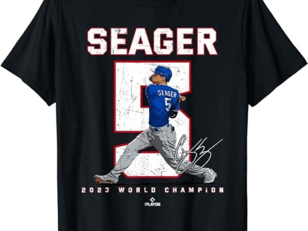 Player number 2023 world champion corey seager texas mlbpa t-shirt