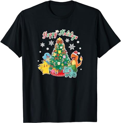 Pokémon – Happy Holidays Christmas Celebration Group T-Shirt
