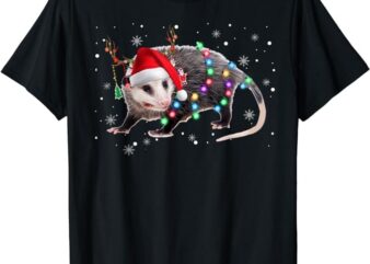 Possum Christmas Lights Santa Reindeer Possum Lover Gifts T-Shirt