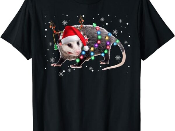 Possum christmas lights santa reindeer possum lover gifts t-shirt