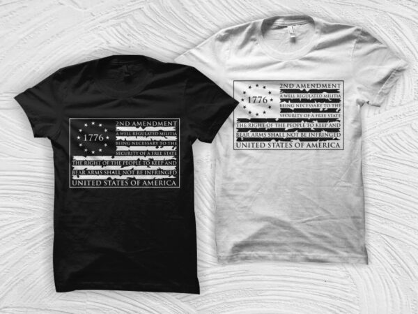 2nd amendment text flag, 2nd amendment text flag distressed t shirt design for commercial use