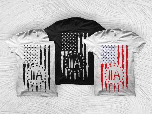American 2nd amendment flag t-shirt design download