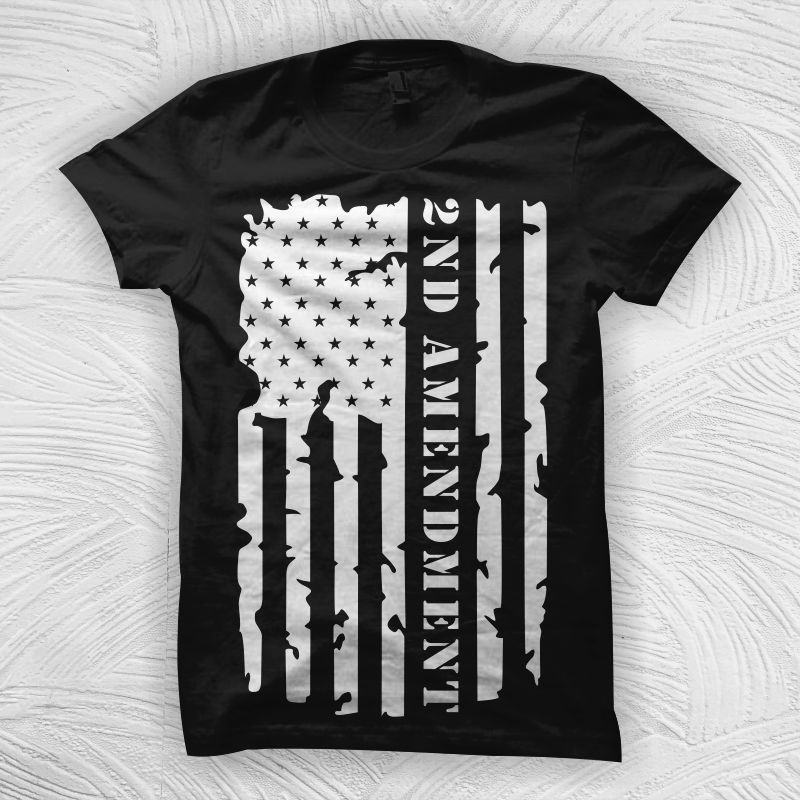 2nd amendment flag t shirt design template