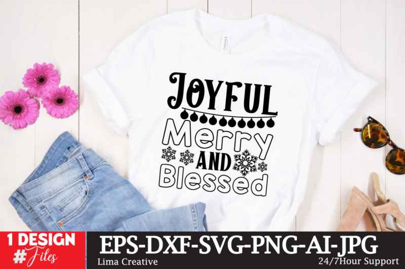 Joyful Merry And Blessed T-shirt Design