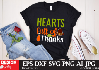 Hearts Full Of Thanks T-shirt Design ,Thanksgiving T-shirt Design