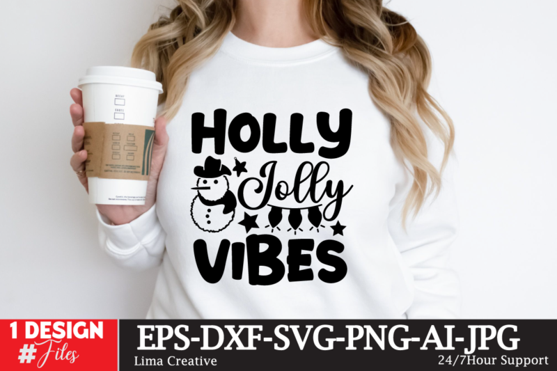 Holly Jolly Vibes T-shirt Design,Christmas SVG DEsign,Christmas SVG Cit File,Christmas T-shirt DEsign,Christmas T-shirt Design Bundle,Christ