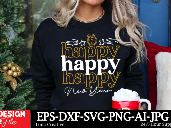 Happy new year svg cut file ,new year sublimation, happy new year svg design,new year sublimation png