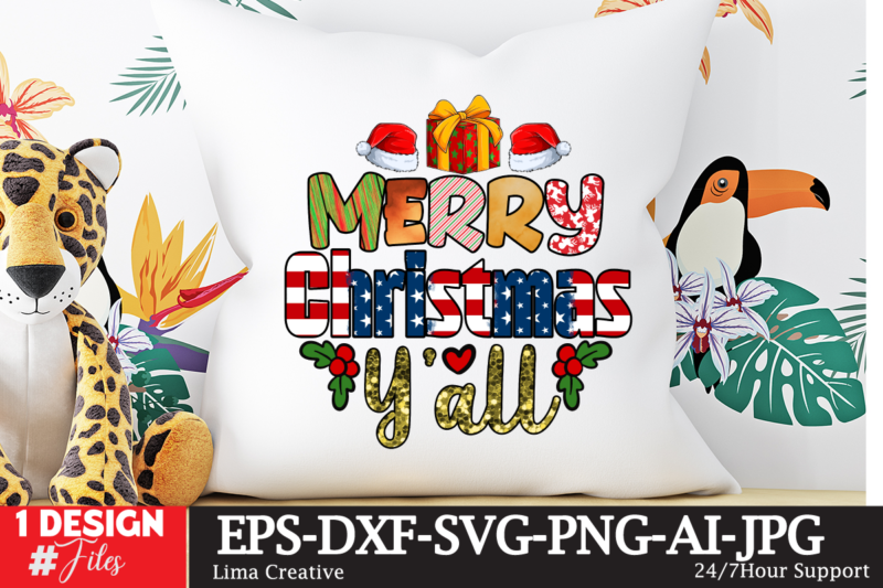 Merry Christmas Yall Sublimation PNG ,Christmas Sublimation Design