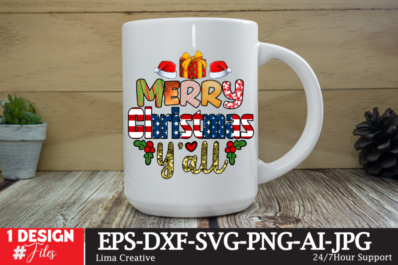 Merry Christmas Yall Sublimation PNG ,Christmas Sublimation Design