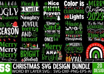Christmas T-shirt Design Bundle, Christmas SVG Cut File,Christmas SVG BUndle