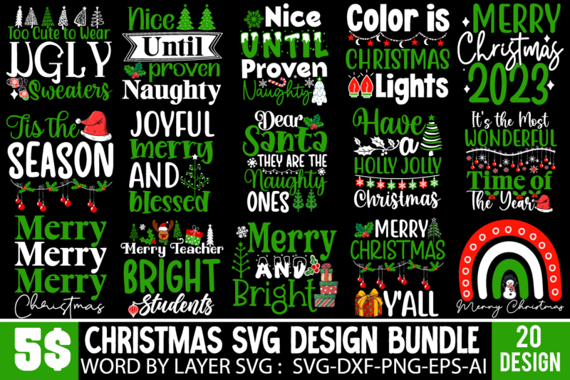 Christmas Mega SVG Bundle, Christmas t-shirt Design Mega Bundle