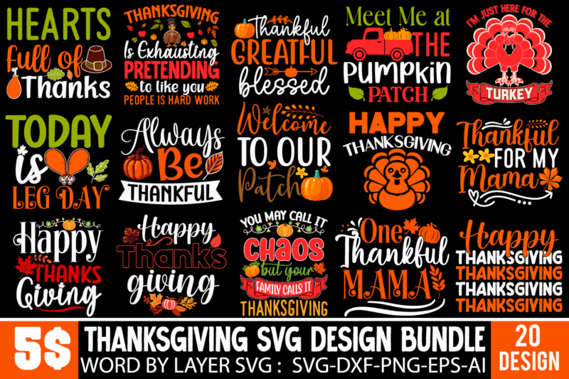 THanksgiving T-shirt Design Bundle ,T-shirt Design ,Thanksgiving T-shirt Design
