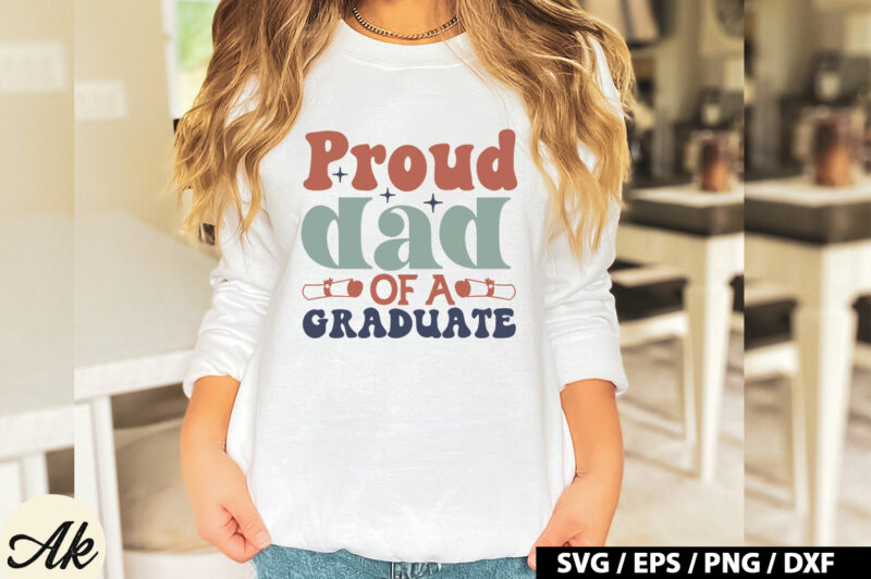 Proud dad of a graduate Retro SVG