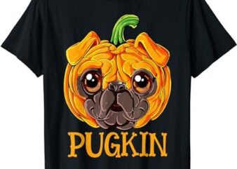 Pugkin Pug Pumpkin Halloween Thanksgiving Men Women Dog T-Shirt