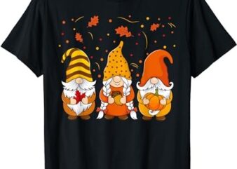 Pumpkin Gnomes Fall Autumn Cute Halloween Thanksgiving T-Shirt