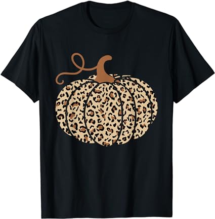 Pumpkin leopard print cheetah fall graphic thanksgiving t-shirt