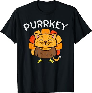 Purrkey turkey cat kitten funny thanksgiving cat owner lover t-shirt