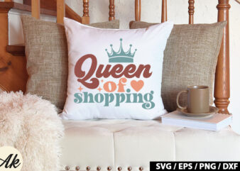 Queen of shopping Retro SVG t shirt illustration