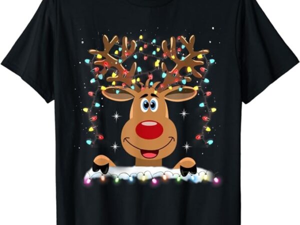 Rudolph red nose reindeer t-shirt santa christmas t-shirt 1
