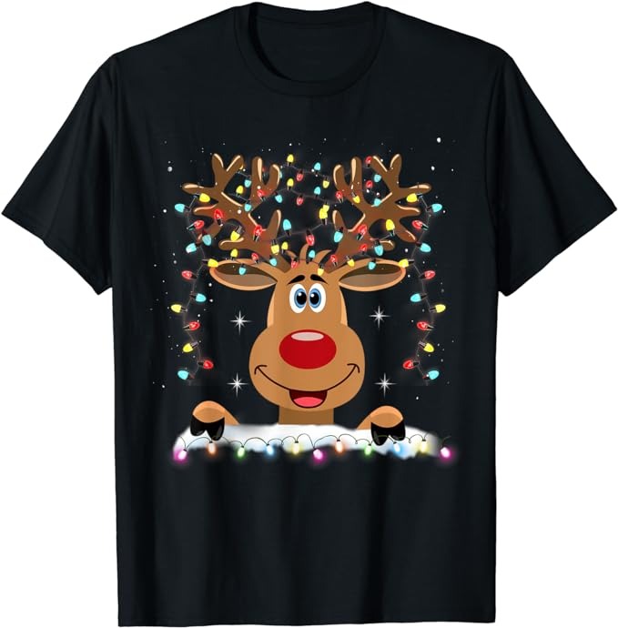 RUDOLPH Red Nose Reindeer T-Shirt Santa Christmas T-Shirt 1