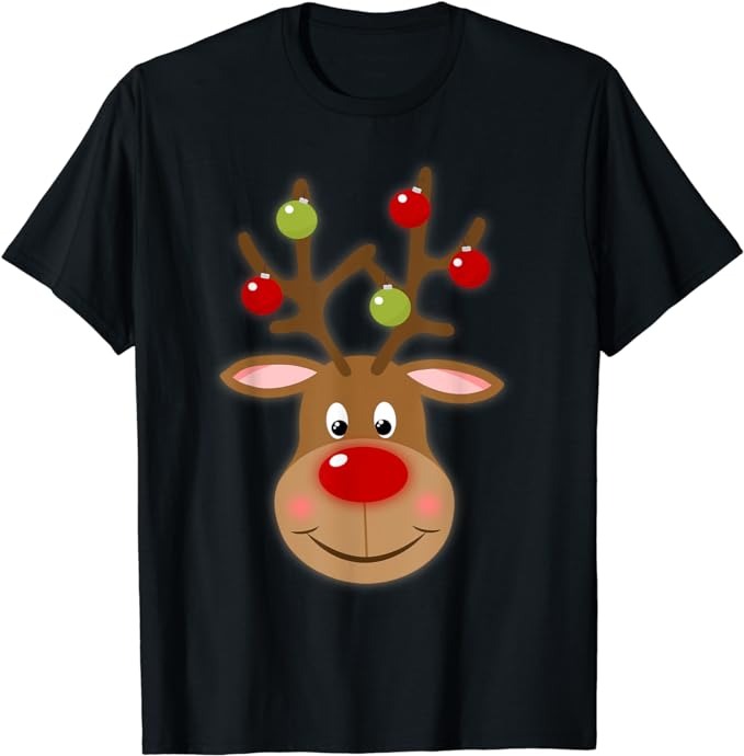 RUDOLPH Red Nose Reindeer T-Shirt Santa Christmas T-Shirt