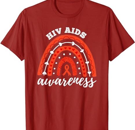 Rainbow hiv aids awareness month t-shirt