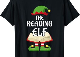 Reading Elf Family Matching Group Christmas Books T-Shirt