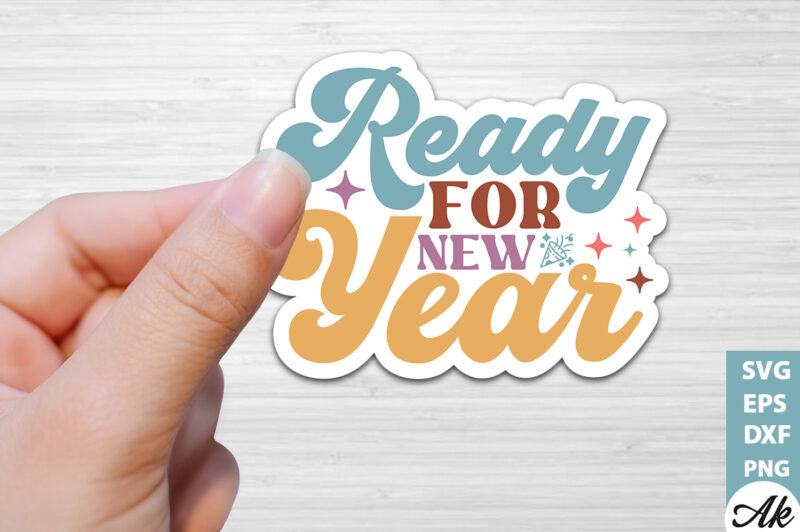 Ready for new year Stickers Design
