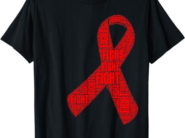 Red ribbon fight hiv aids awareness t-shirt
