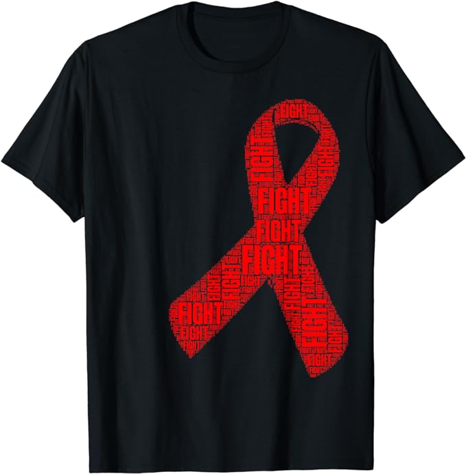 Red Ribbon Fight HIV AIDS Awareness T-Shirt