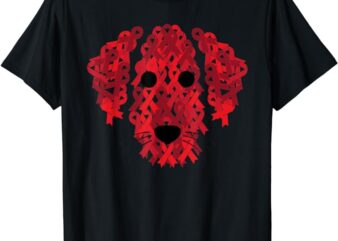 Red Ribbon HIV Aids Brain Aneurysm Dog Awareness Gifts T-Shirt