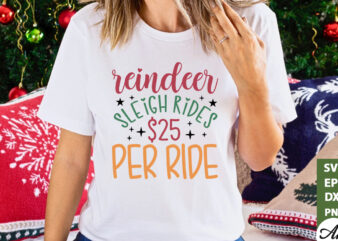 Reindeer sleigh rides per ride Sign Making SVG t shirt design online