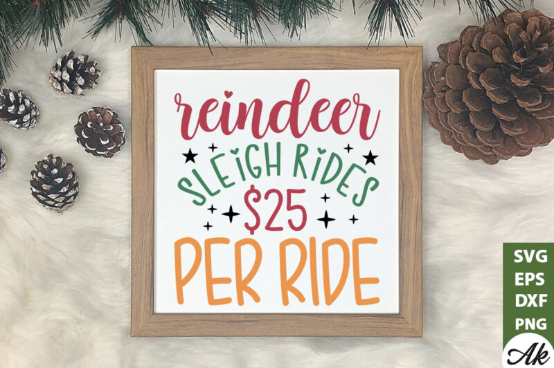 Reindeer sleigh rides per ride Sign Making SVG