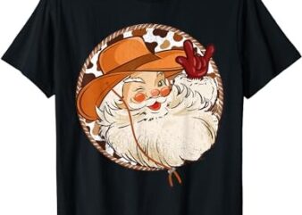 Retro Christmas Cowboy Santa Groovy Howdy Cowboy Cowgirl T-Shirt