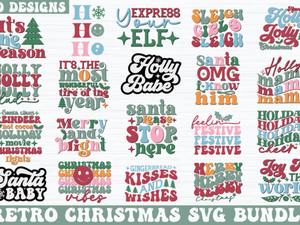 Retro christmas svg bundle t shirt design online