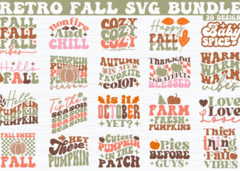 Retro Fall SVG Bundle t shirt design online