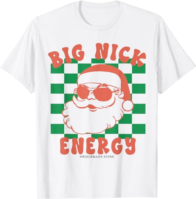 Retro Groovy Big Nick Santa Energy Christmas Xmas 2024 T-Shirt